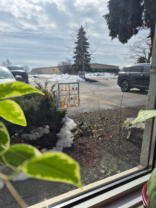 Looking Through the Garden Window Sticker