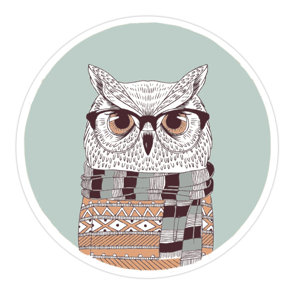 Nerdy Owl Sticker
