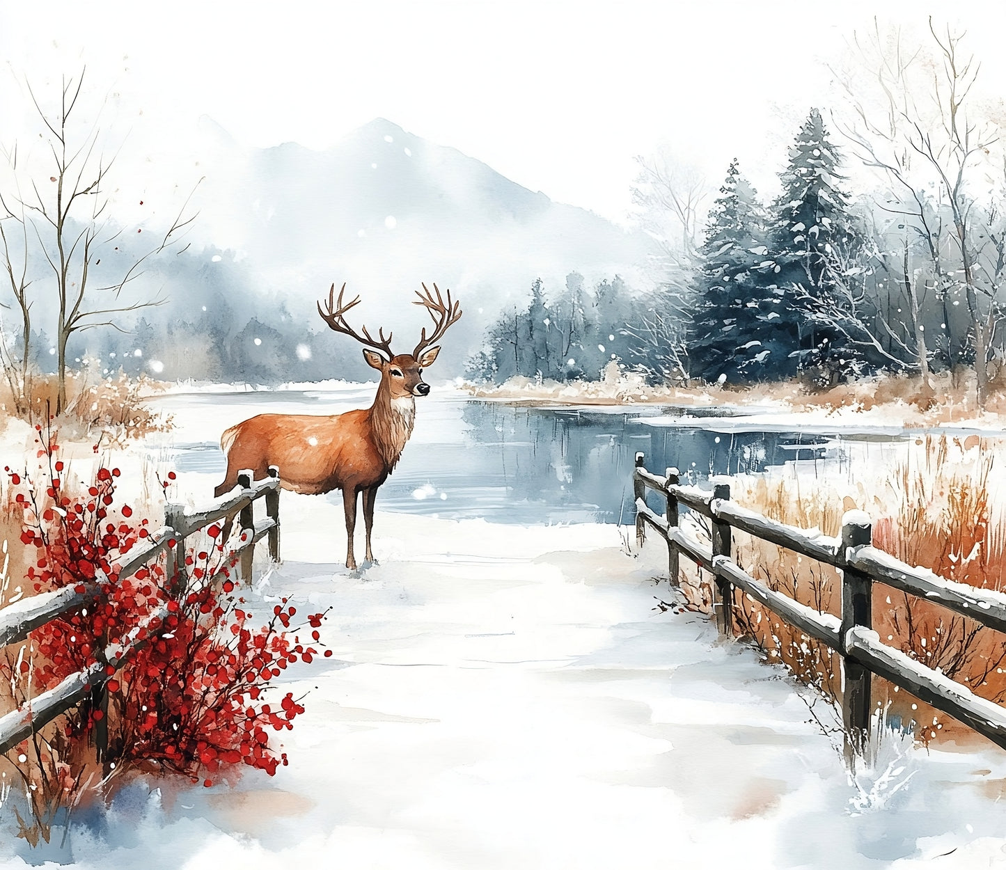 Winter Prints - Red Berry Winter