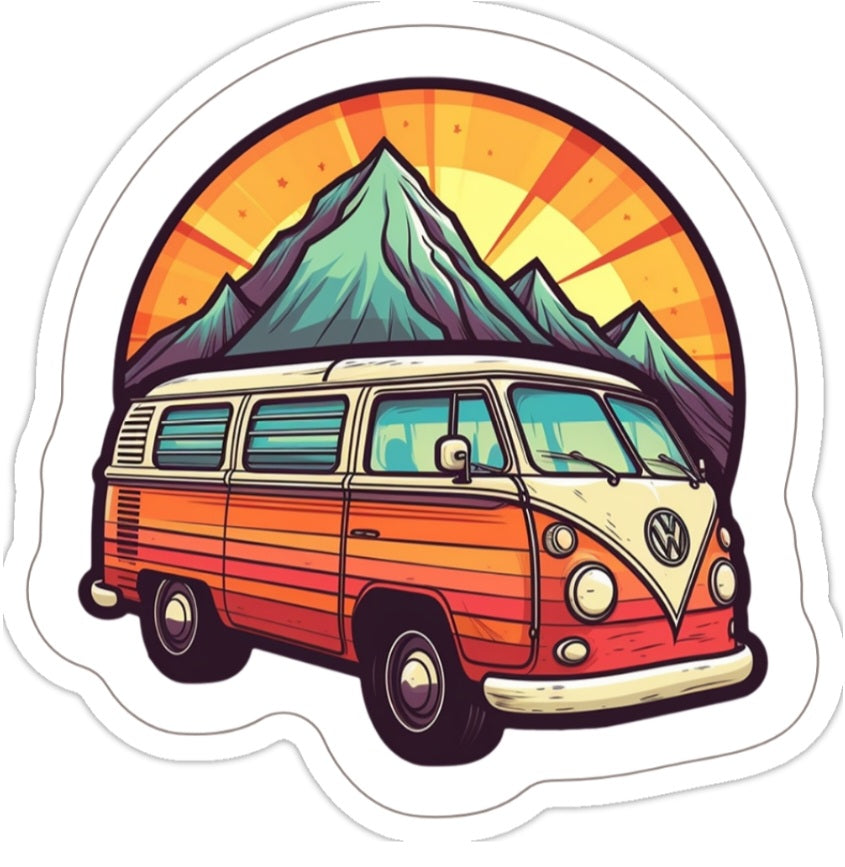 VW Bus & Mountains