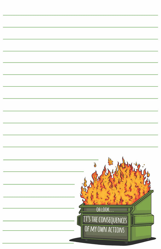 Dumpster Fire Lined Notepad