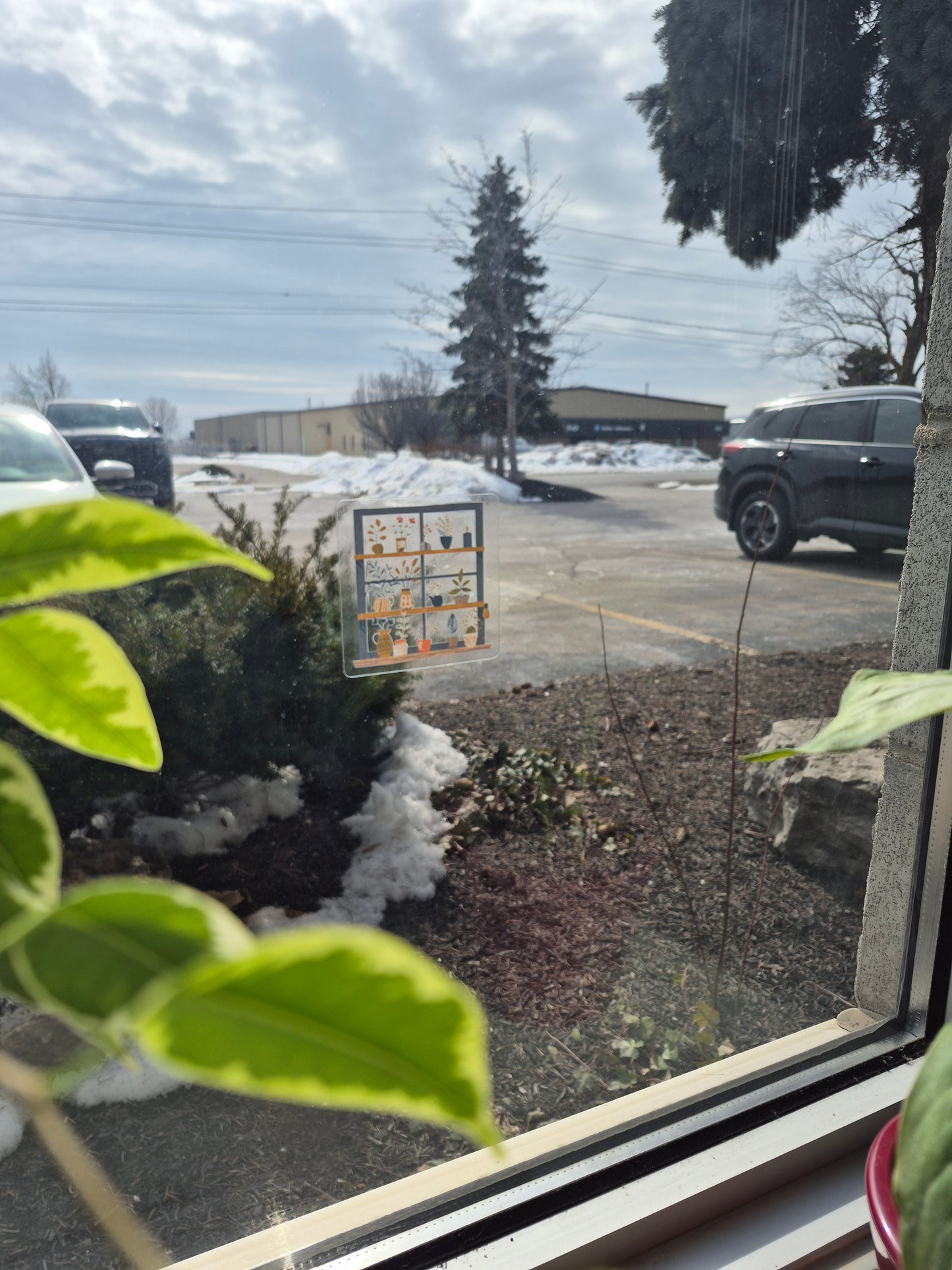 Looking Through the Garden Window Sticker