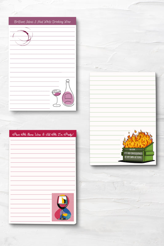Pour Me Wine Notepad