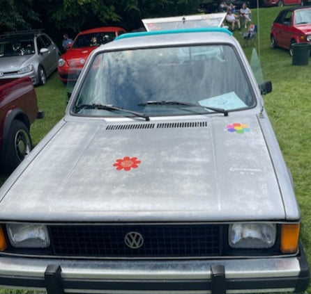 Orange Peace Sign Car Magnet