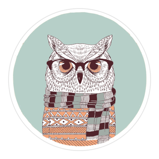 Nerdy Owl Sticker