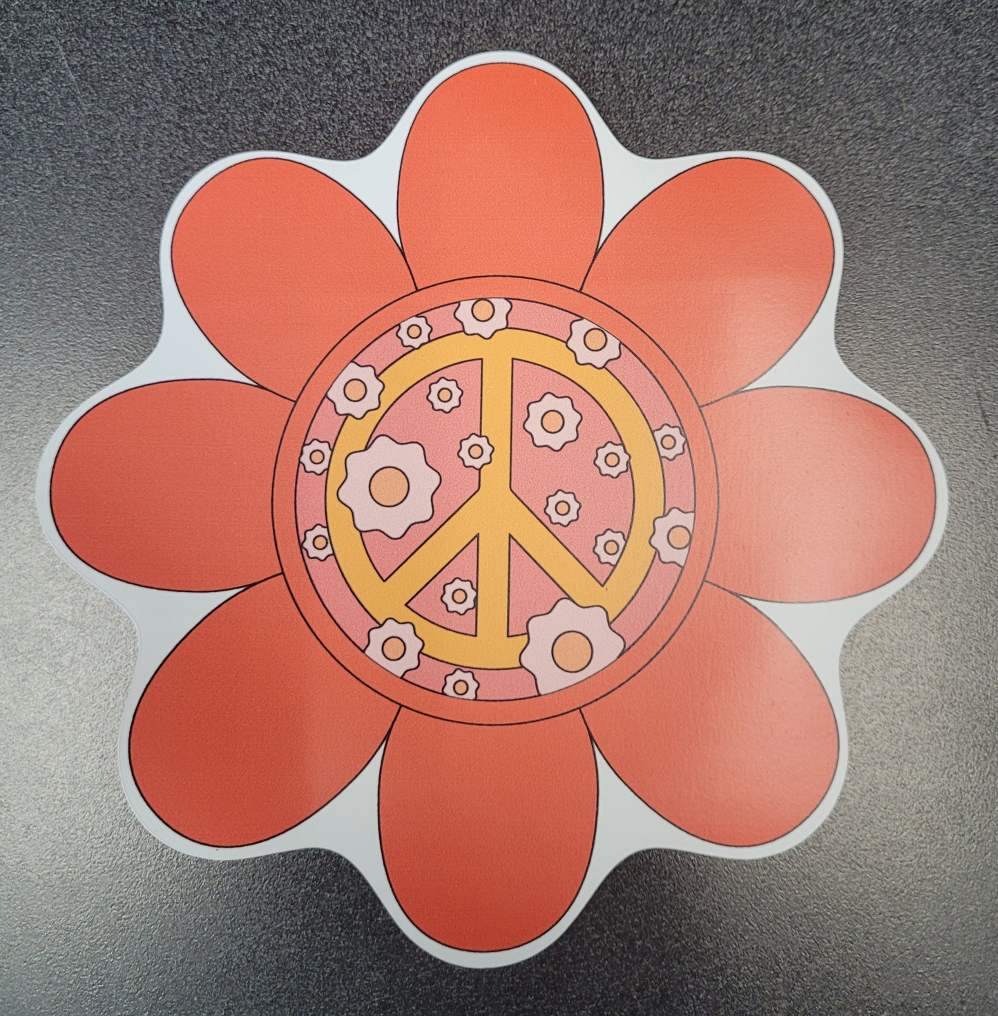 Orange Peace Sign Car Magnet