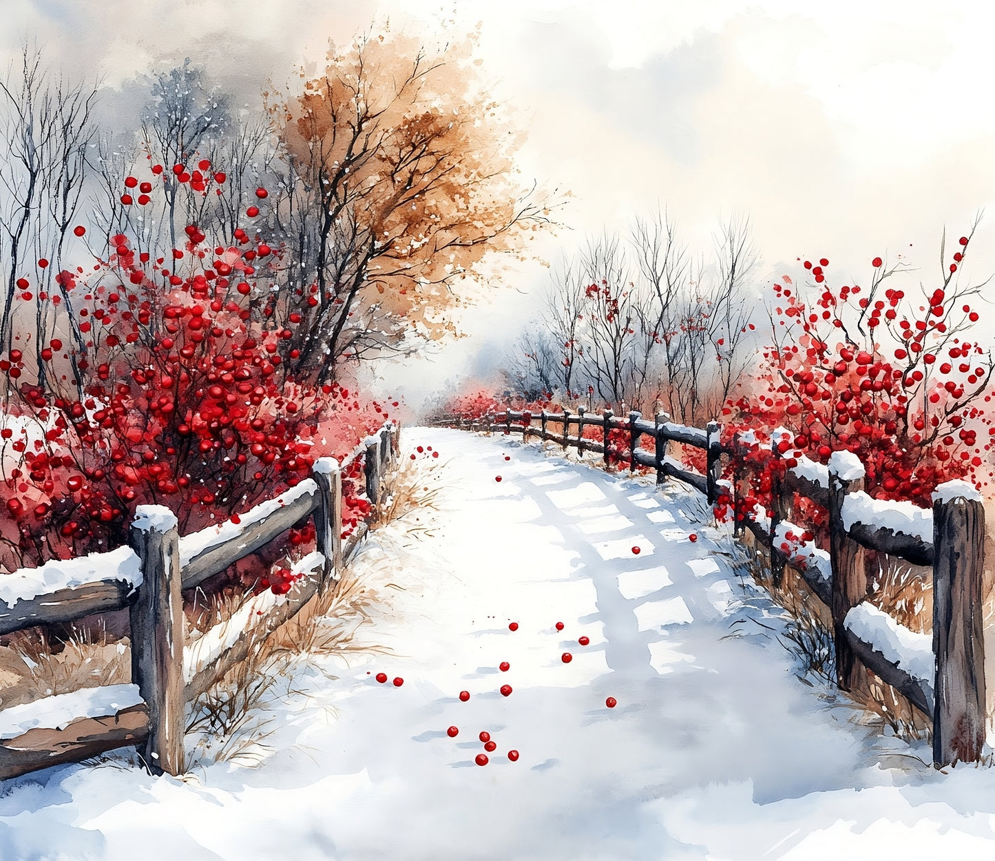 Winter Prints - Red Berry Winter