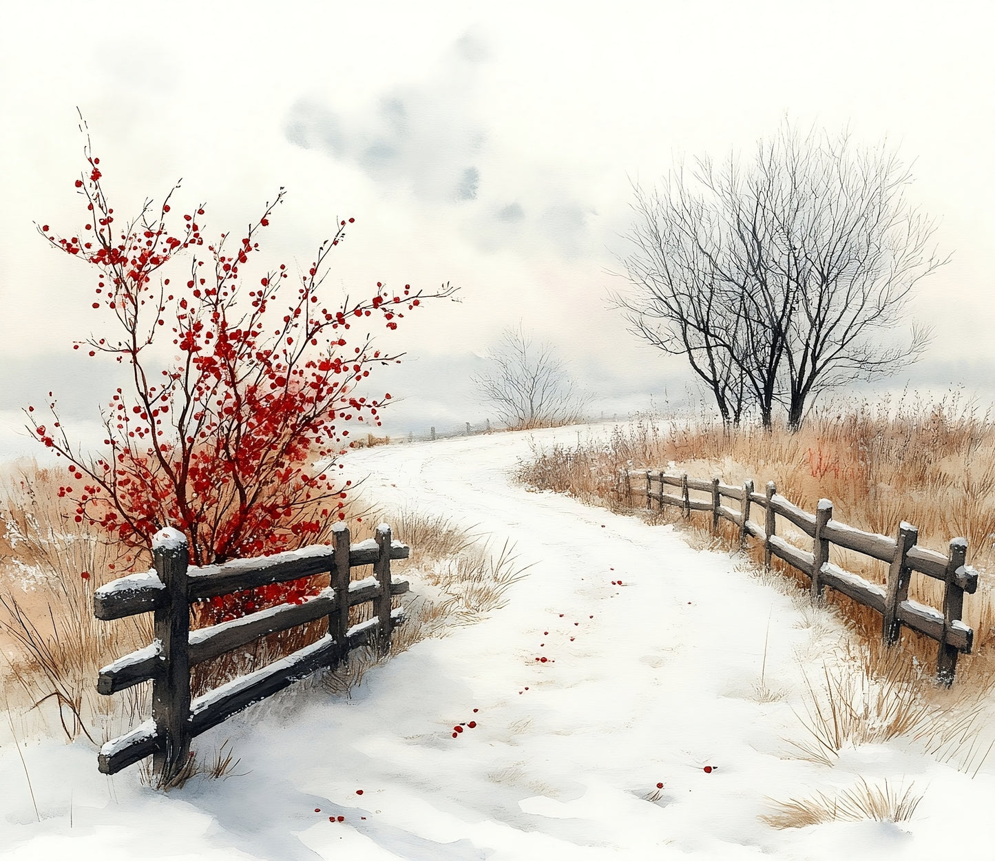 Winter Prints - Red Berry Winter