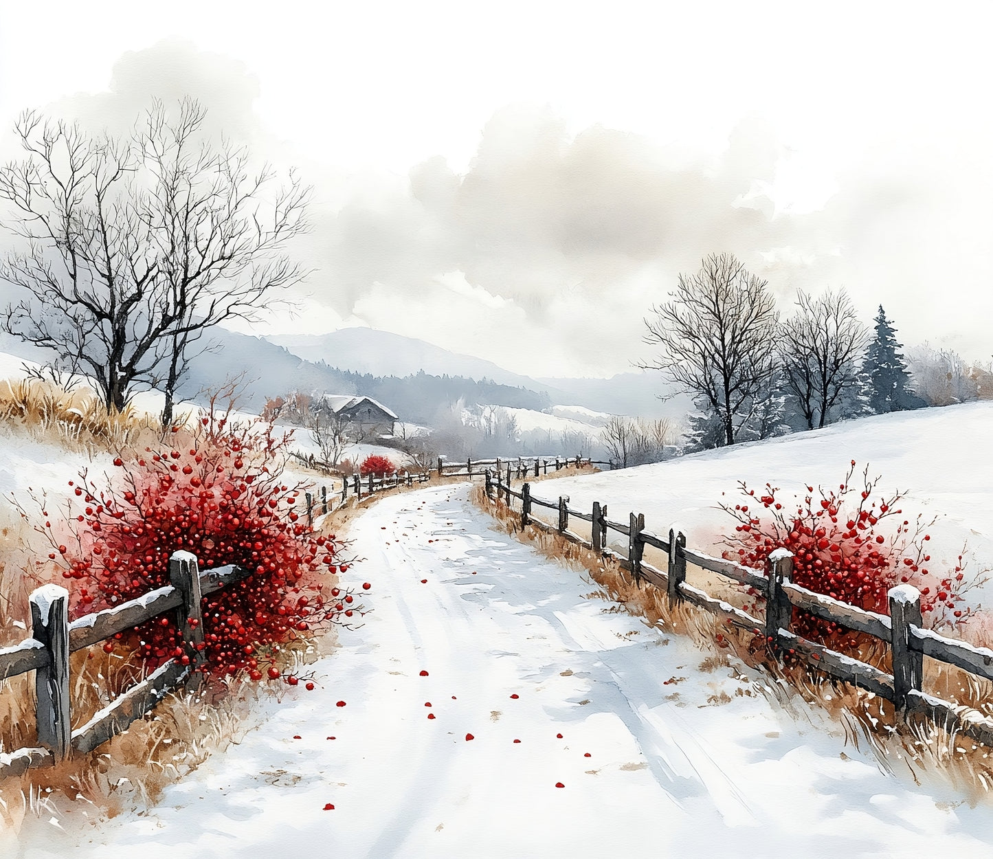 Winter Prints - Red Berry Winter