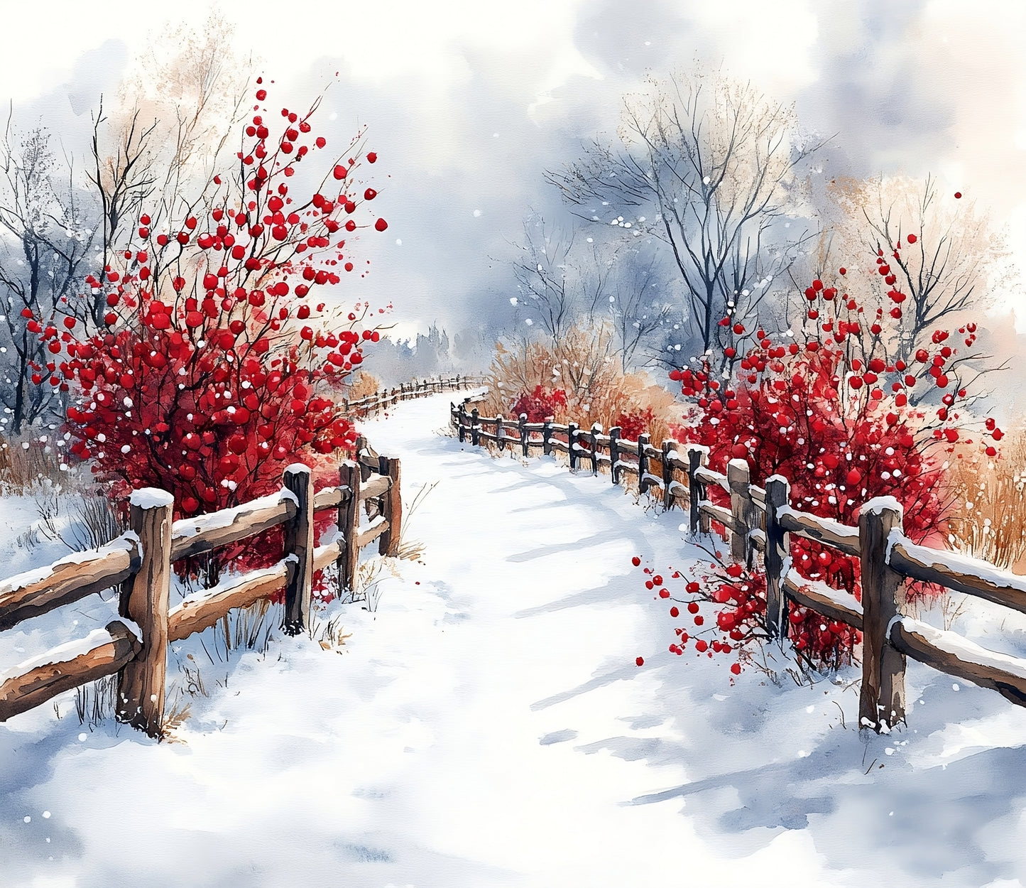 Winter Prints - Red Berry Winter