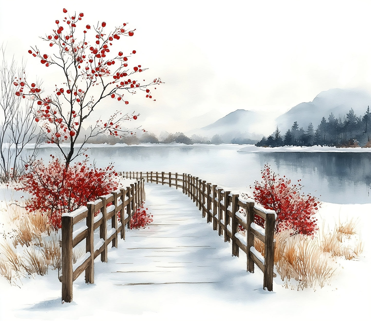 Winter Prints - Red Berry Winter