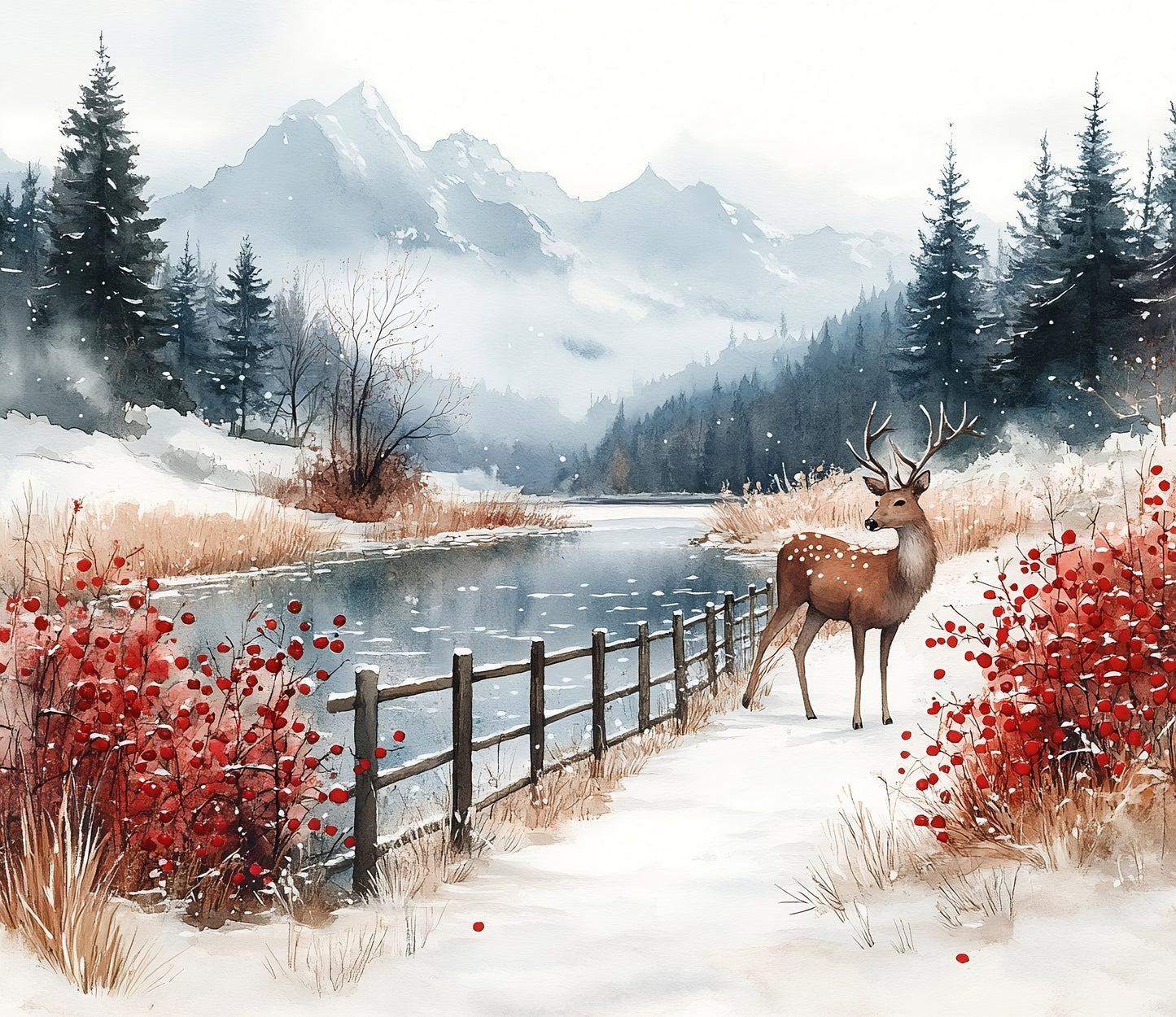 Winter Prints - Red Berry Winter