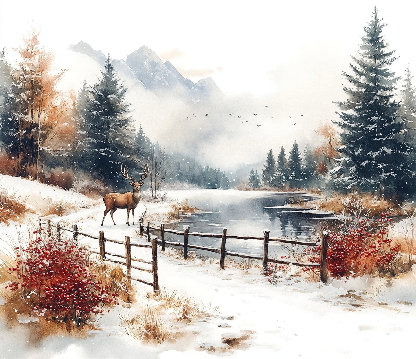 Winter Prints - Red Berry Winter