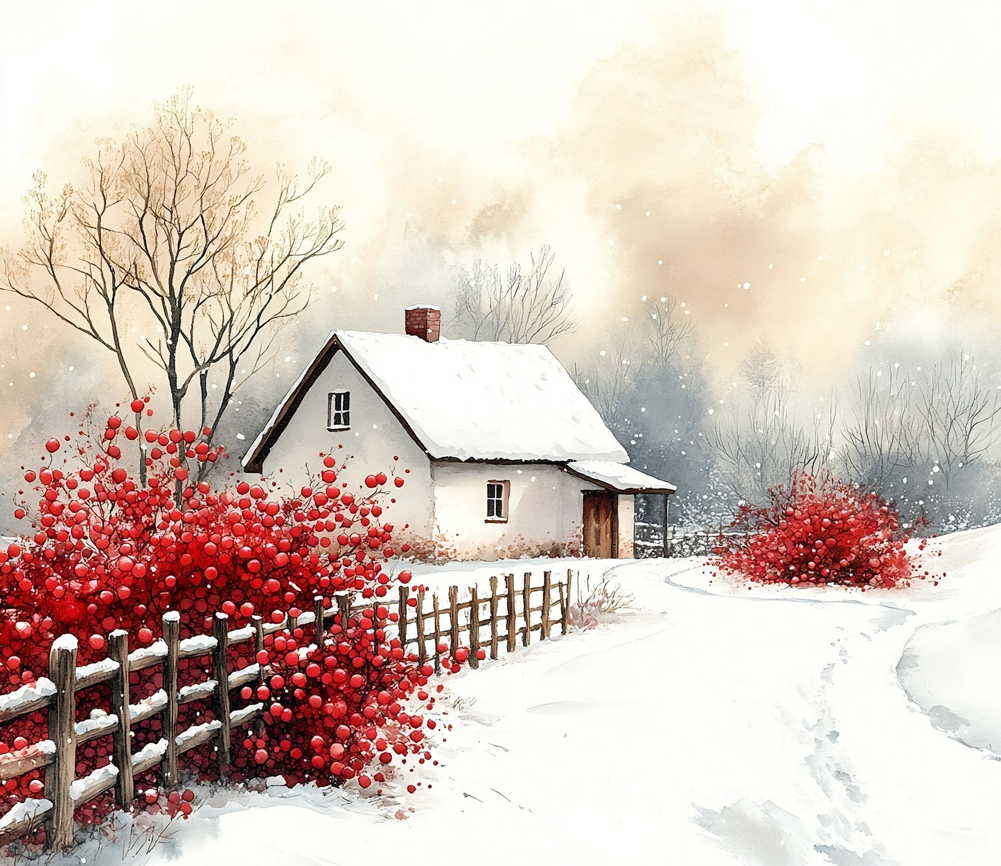 Winter Prints - Red Berry Winter