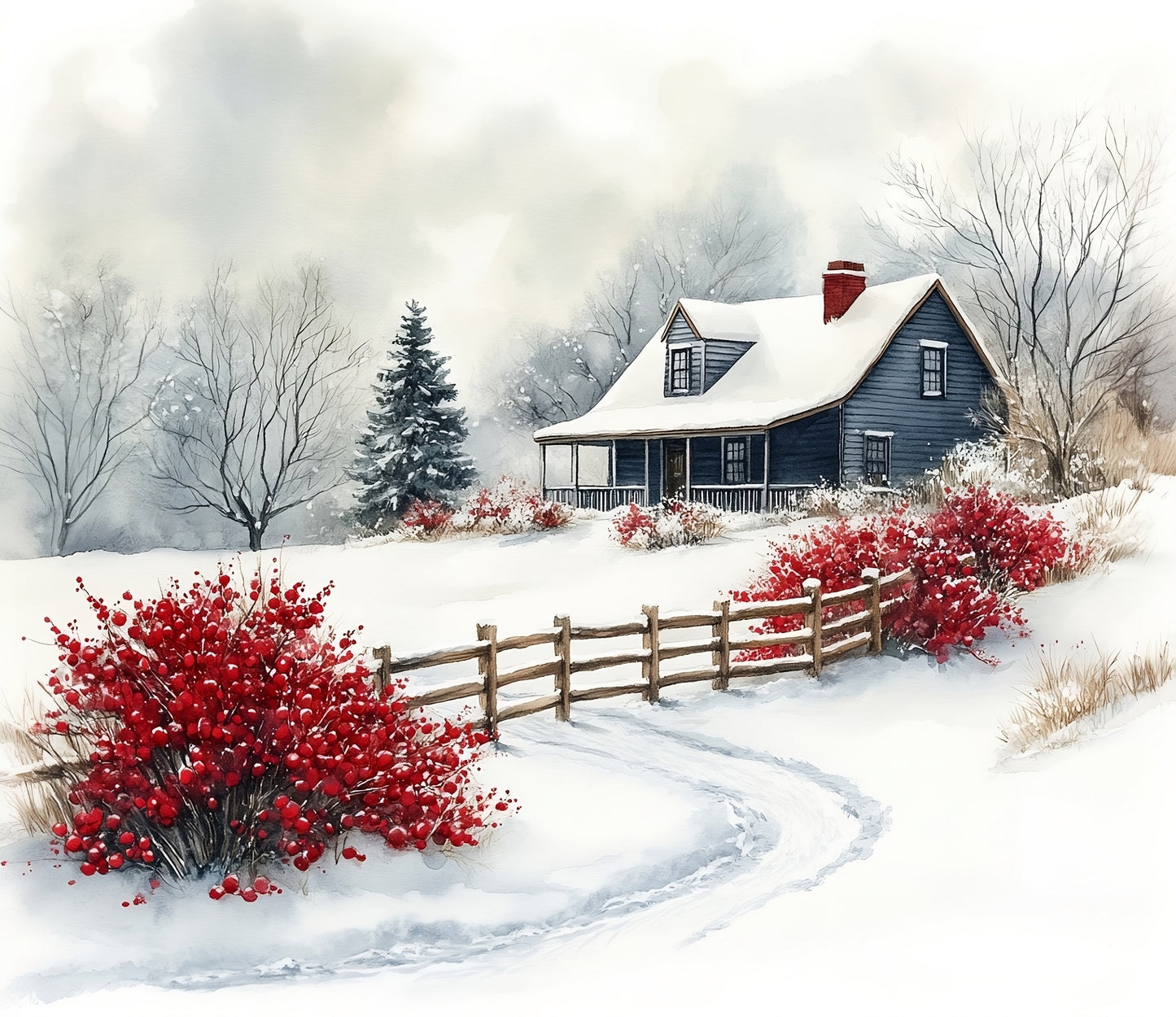 Winter Prints - Red Berry Winter