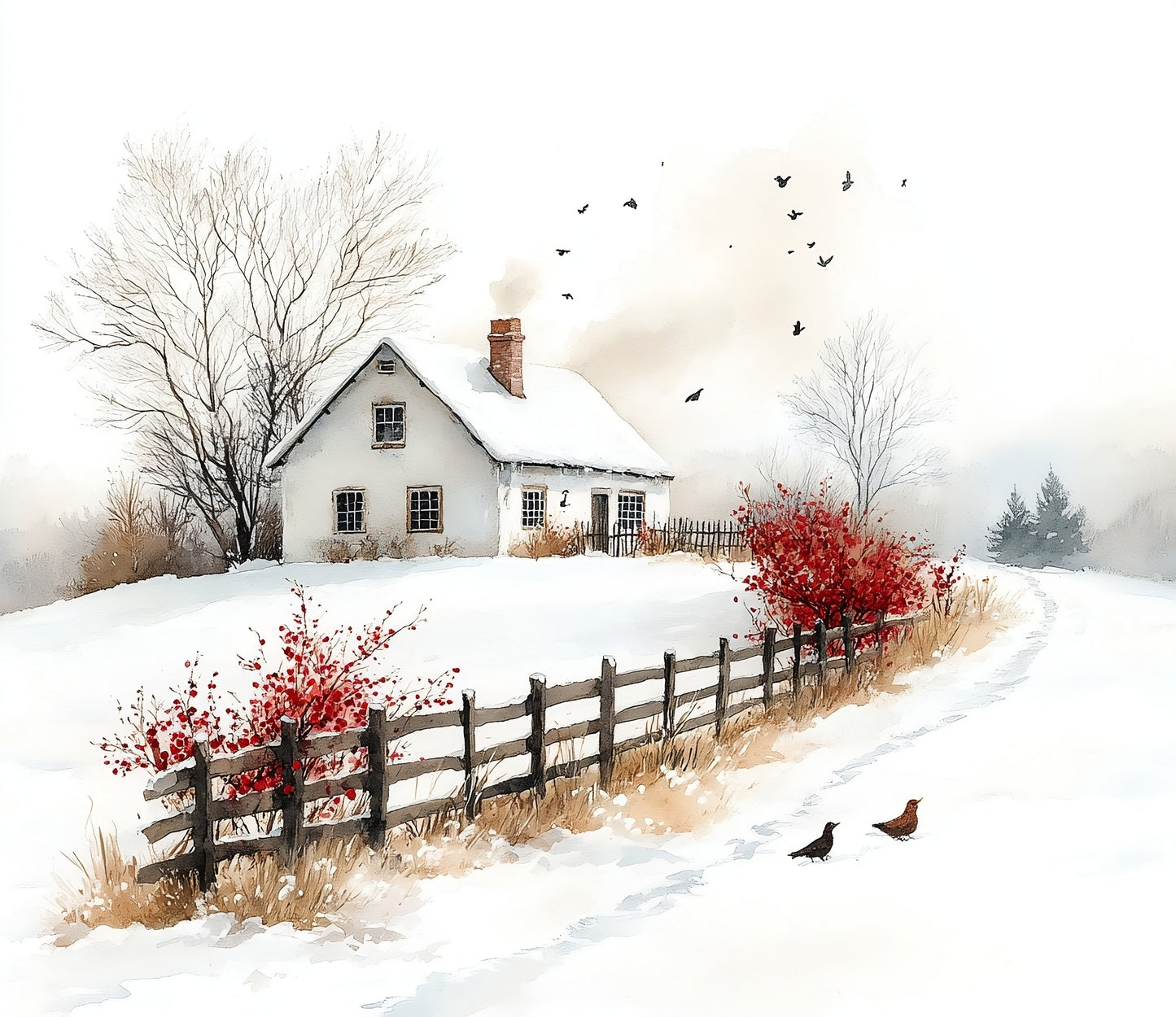 Winter Prints - Red Berry Winter