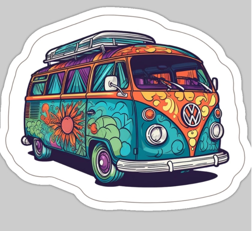 VW Bus Teal Sticker
