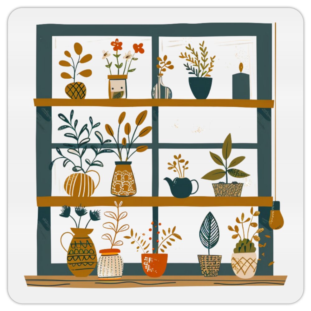 Looking Through the Garden Window Sticker
