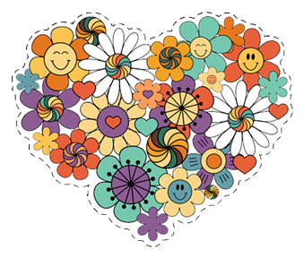 Flower Heart Car Magnet