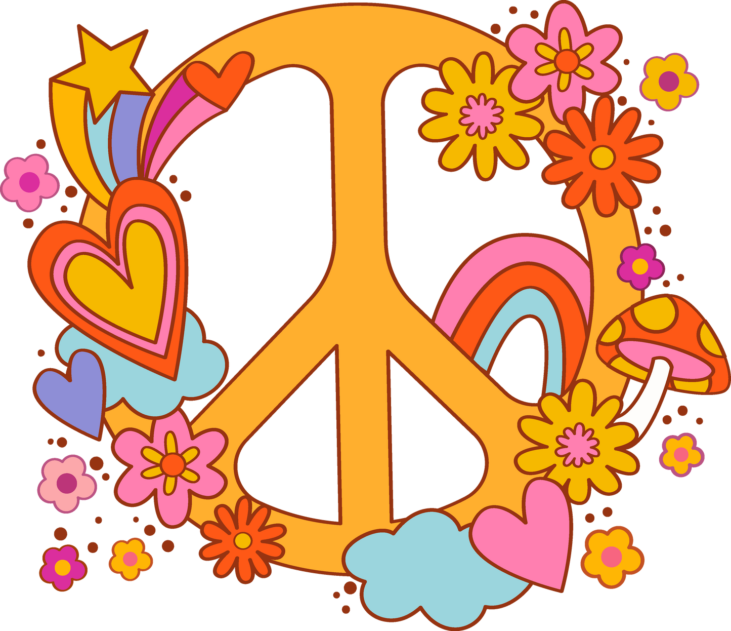 Funky Peace Sign Car Magnet