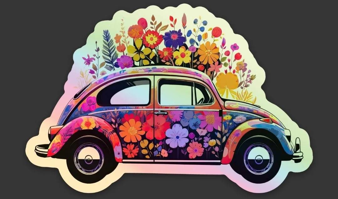 Holographic Beetle Sticker