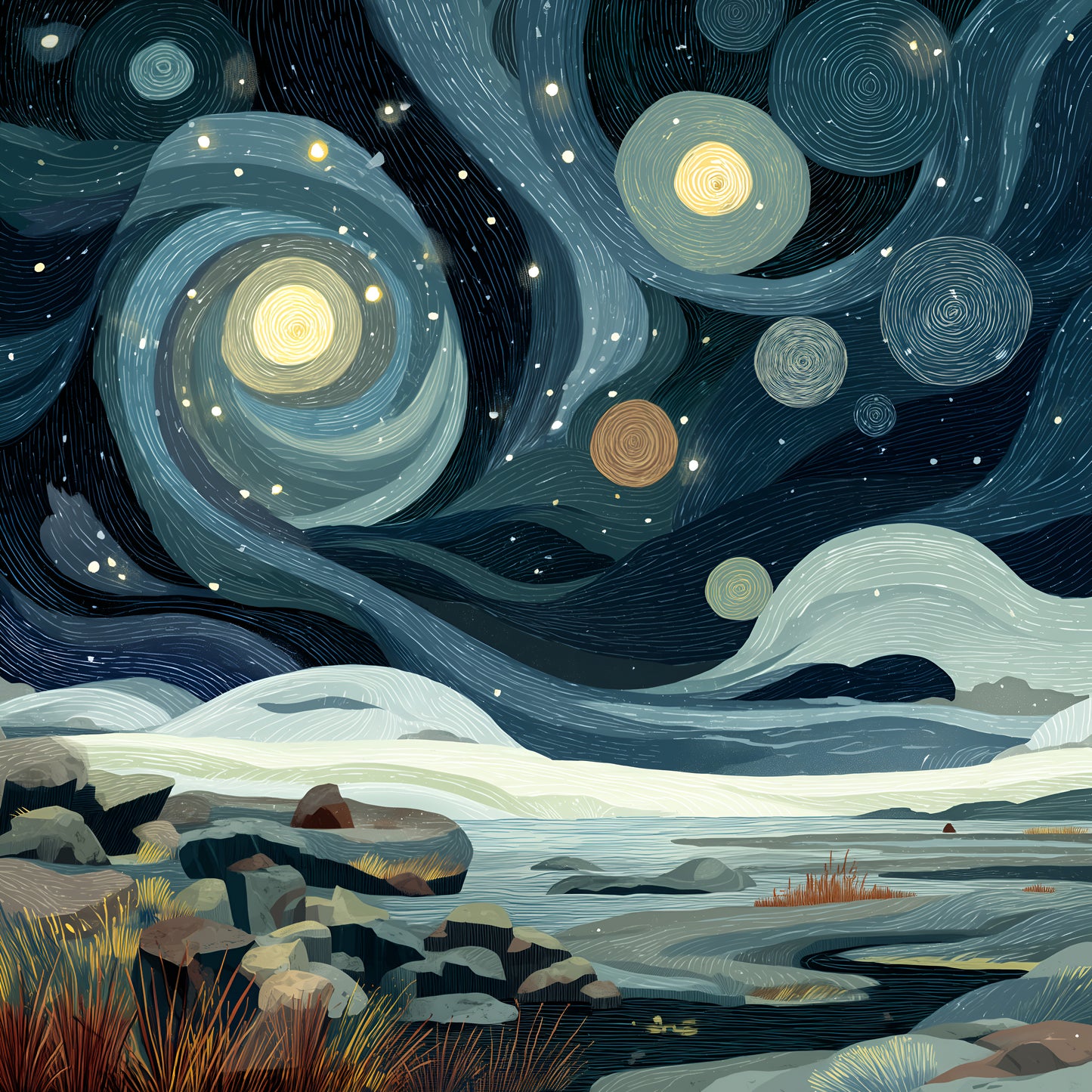 Winter Prints - Northern Lights