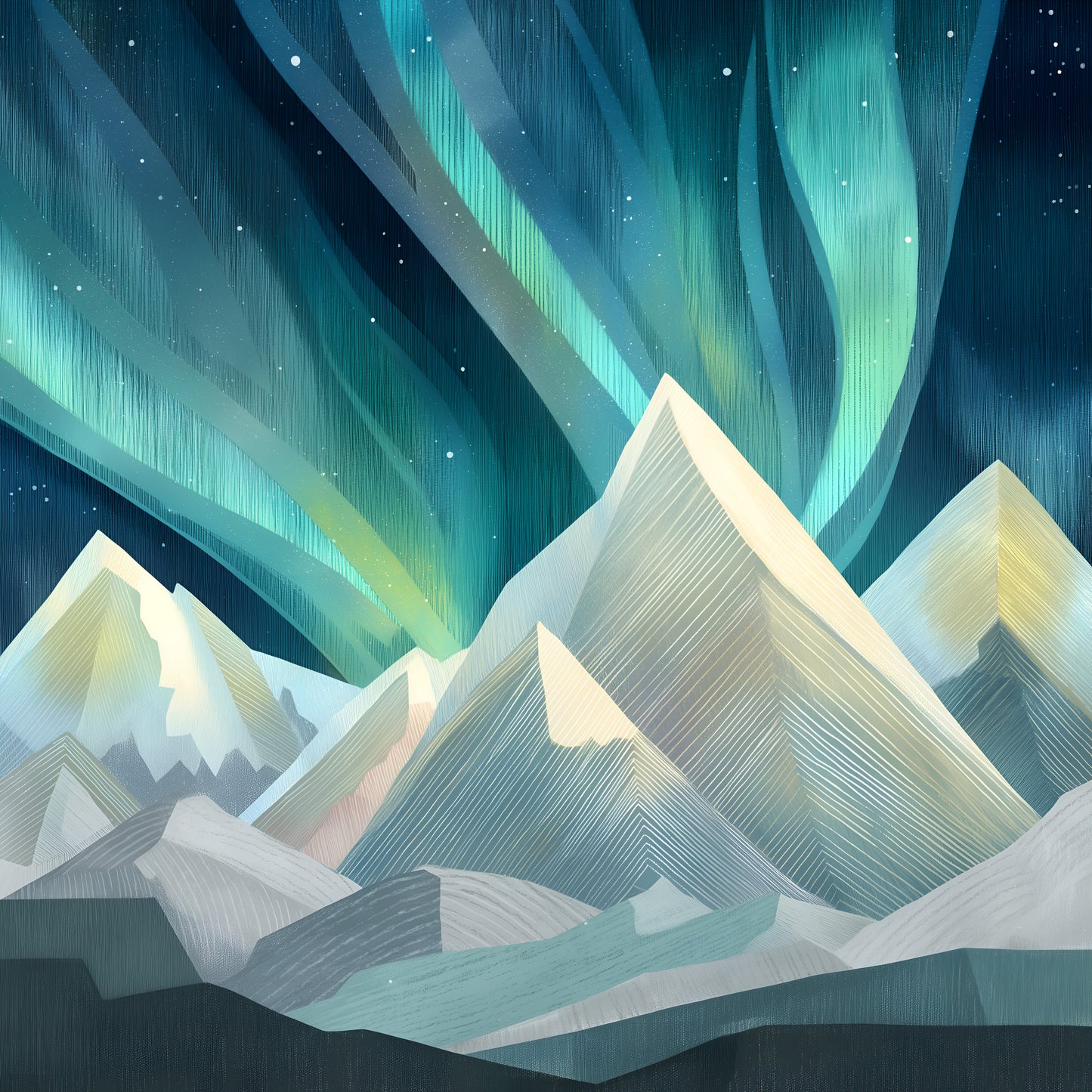 Winter Prints - Northern Lights