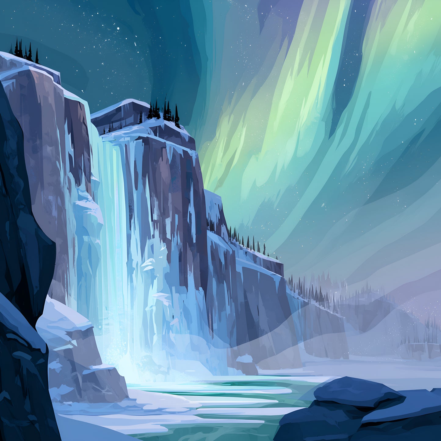 Winter Prints - Northern Lights