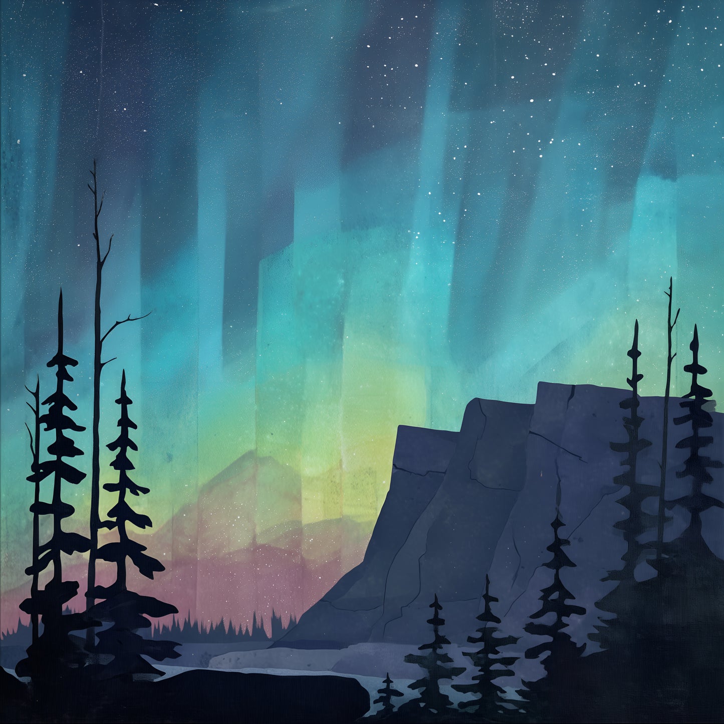 Winter Prints - Northern Lights